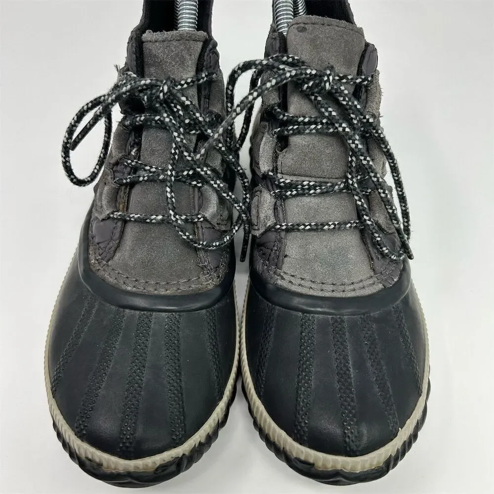 Sorel Out N About Women's Black Gray Waterproof Comfort Duck Boots Size 6.5